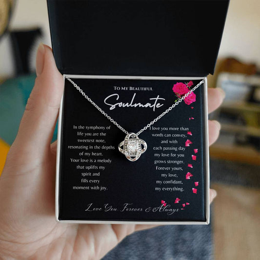To My Soulmate | Your Love Is A Melody | Love Knot Necklace